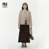P&X设计师女装2025冬季宽松针织复古百搭短款毛衣825418164 卡其 商品缩略图1