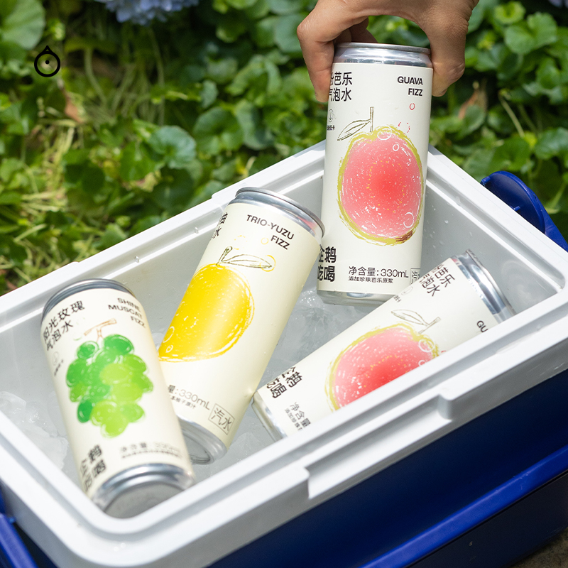 企鹅吃喝|三重柚/阳光玫瑰/粉芭乐气泡水 果味气泡水 添加天然果汁 0香精0色素