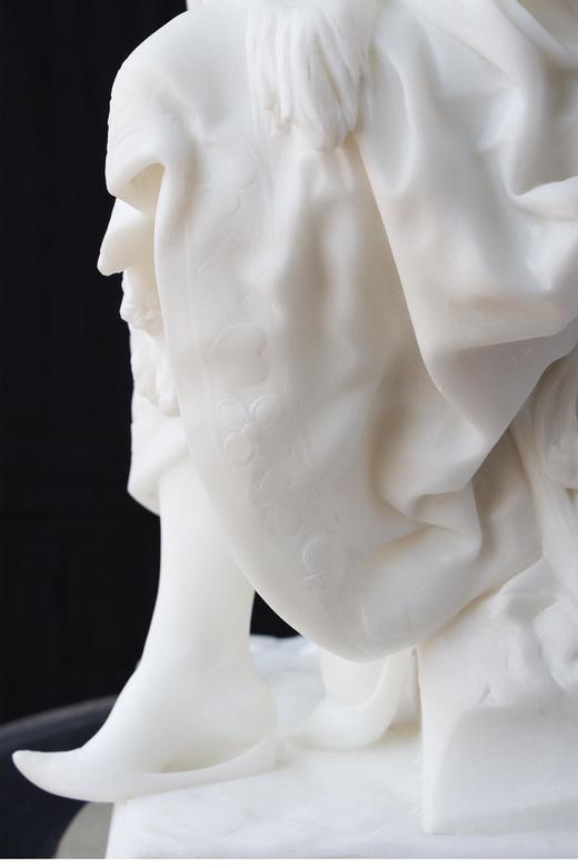 独角鹿西洋古董1880-1890年代法国雕塑家Pierre Jules Roulleau签名出品卡拉拉大理石雕塑「Esmeralda 艾斯梅拉达」 商品图8