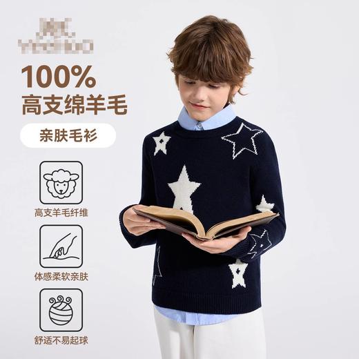 【100%绵羊毛】【英氏】【110-160】男女童冬款纯羊毛针织衫毛衣 商品图3