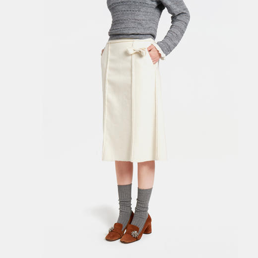 HERLIAN 2025冬季新品蝴蝶结装饰中长裙女士 商品图2