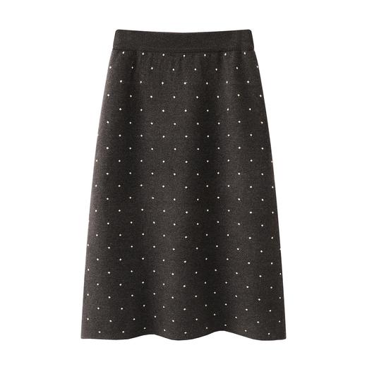 D112055深灰色波点毛衣裙a字裙半身裙25秋冬季穿搭新款女长裙子半裙 商品图1