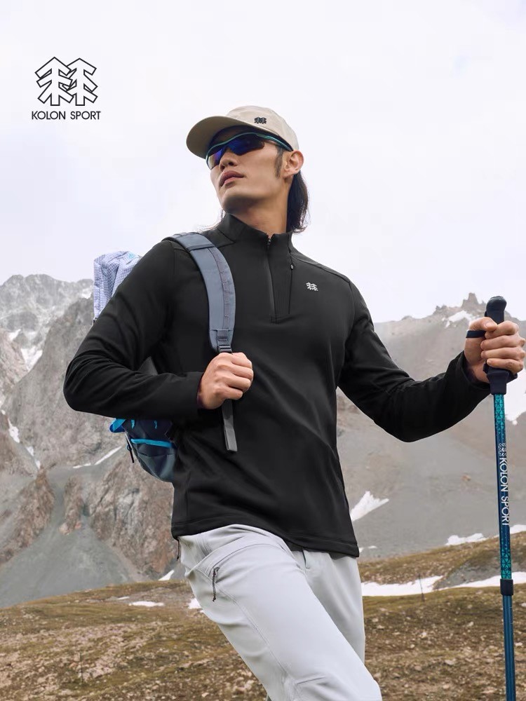 KOL🉑️隆  加绒半拉链长袖T恤