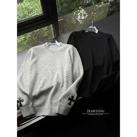 Team Yang-秋冬新品羊毛加厚针织极简设计感圆领毛衣7064