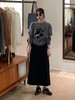 D112041宽松慵懒立体黑色小猫图案圆领毛衣针织衫 商品缩略图5