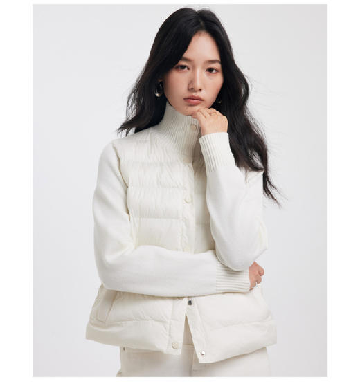 【多妈团购 珍珠绒羊毛棉服空气小外套9782】填充2%绵羊毛，内里空气绒,蓬松不压身，针织袖身，年轻感拉满，年轻又时尚-连横 商品图9