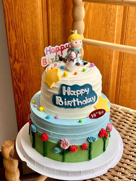 【周年庆精选】候鸟飞行 玫瑰小王子双层蛋糕 商品图0