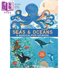 预售 【中商原版】立体书 海洋与大海 Qian Ling Seas & Oceans A Magical Pop-Up Book 英文原版 儿童立体科普绘本 大尺寸立体书