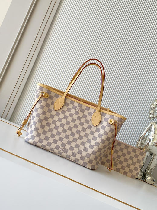 秋冬特惠💰1190 渠道级LV【全钢五金 MB163c01变码芯片】te级LV 全套包装 M41363白格内里 NEVERFULL 小号手袋 Neverfull 小号手提包 商品图2