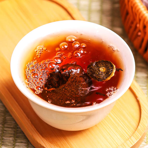 『新会柑普茶』新会生晒小青柑+勐海宫廷普洱熟茶，汤色红褐透亮，茶味柔润醇厚，柑香清幽绵长 商品图6