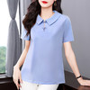 纯棉短袖女t恤2025夏季新款宽松大码女装妈妈半袖女士娃娃领上衣 商品缩略图3