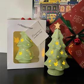 【多场景可用❗️圣诞氛围制造者】满天星辰限定圣诞树陶瓷发光小夜灯铃铛氛围灯星星灯摆件节日礼物。ja