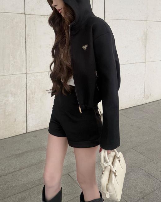 女款连帽羊毛呢夹克外套he020 商品图3