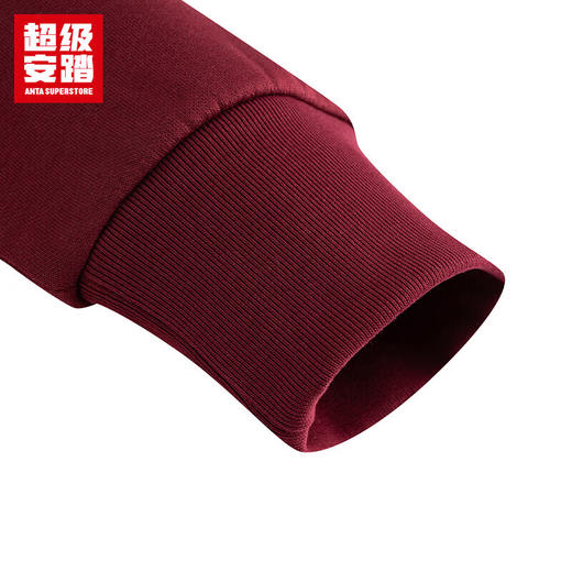 超级安踏加绒圆领卫衣女士秋冬抓毛保暖复古网球风套头衫上衣女162548702U 商品图7