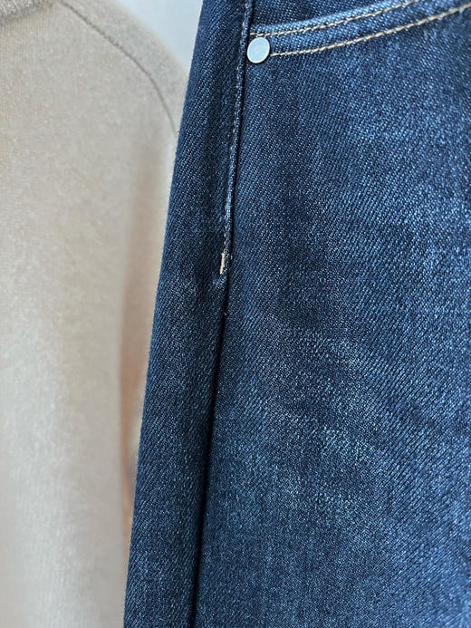 【直筒直腿】噢蜜ooomeooo直筒加绒牛仔蓝仔裤 商品图9