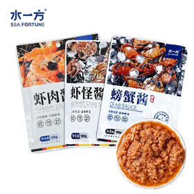 【水一方】海鲜酱组合| 虾肉酱+虾怪酱+螃蟹酱+南极磷虾酱| 【快递】