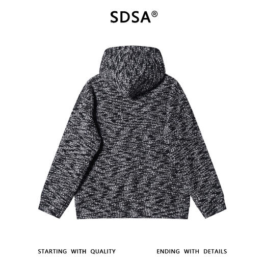 SDSA男士秋冬新款痞帅男装简约撞色小香风抽绳连帽卫衣百搭上衣 商品图4