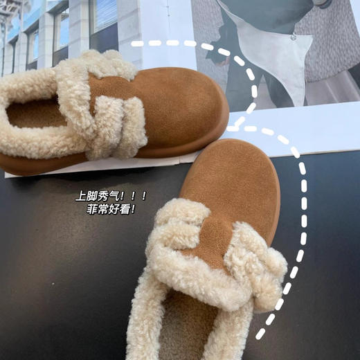 勃肯雪地靴！2025加绒加厚保暖洋气显高羊毛厚底雪地靴女25冬新款！ 商品图0