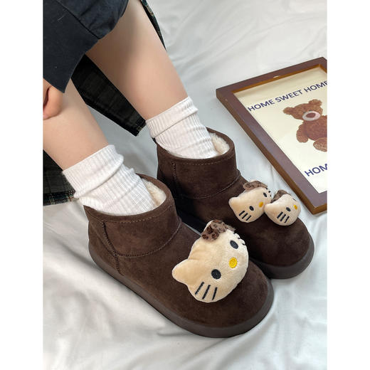 【YW】无忧购冬季Kitty加绒保暖棉鞋蓄热保暖雪地靴MIS-6058（截单后3-5天发货） 商品图5