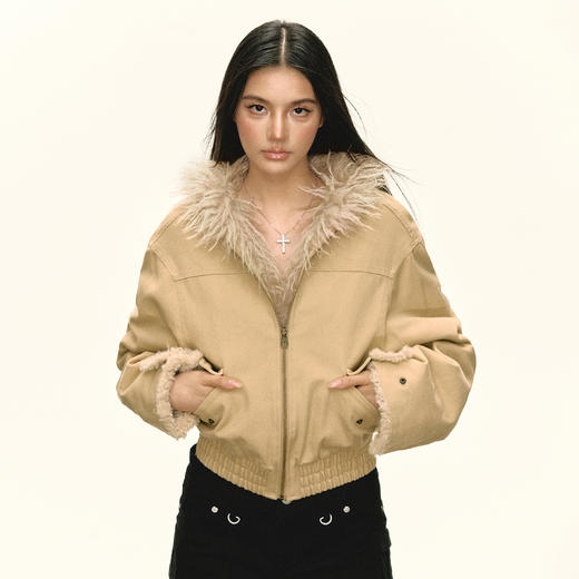 Ariseism 美式复古设计感毛毛外套女秋季新款保暖上衣 商品图1