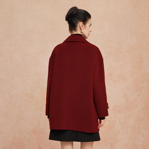 QH926斯尔丽2025新款韩版廓形慵懒风一手长女式羊毛大衣 商品图1
