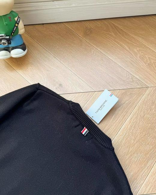 D112043圆领袖臂彩条4色针织毛衣男女情侣款套头毛衣 商品图12