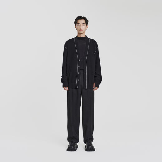 MODE COMMUTER | MC冬季高支细腻纱线抽绳开襟毛衫男MCE130060D 商品图1