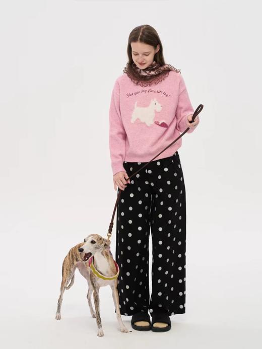 local tag/lt25awk04/银色波点印花长裤 百搭休闲阔腿裤 商品图3