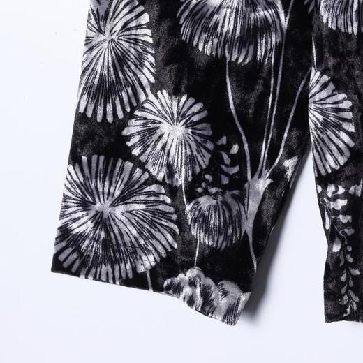 SDSA男士秋冬新款痞帅男装简约撞色植绒花卉半高领长袖T恤百搭潮 商品图3