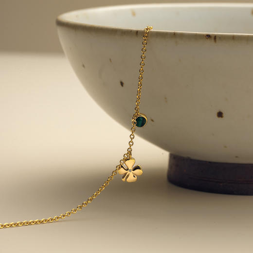 【微信专享款】ARSIS｜秘密花园系列 飞鸟四叶草双吊坠项链 商品图6
