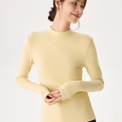 「自」全新升级【铂金会员119/天猫159/差价40】(95236)洛诗琳半高领德绒打底上衣2025秋冬新款保暖修身长袖T恤女95236 商品图3