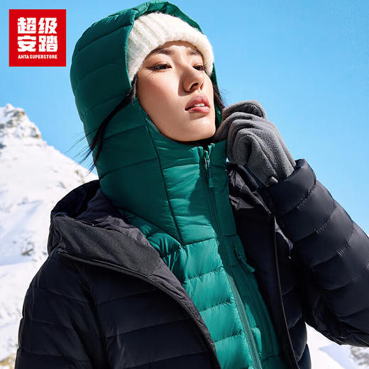 超级安踏运动羽绒服女秋冬墨烯保暖防泼水修身休闲夹克外套162546911U 商品图0