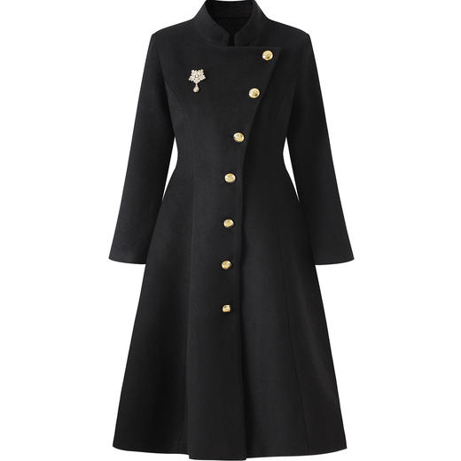 「高货wl」全新升级【铂金会员404/天猫539/差价135】(02755)洛诗琳羊毛粗纺毛呢大衣2025秋冬新款气质中长款立领外套 商品图3