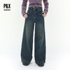 P&X设计师女装2025冬季休闲阔腿裤水洗牛仔长裤825410176 蓝色 商品缩略图5