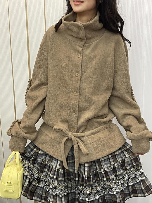 CryingCenter摇粒绒轻量收腰抽绳长袖外套开衫 哭喊中心 商品图4