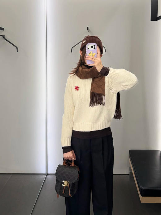 赛琳 25秋冬新款 别针小熊logo毛衣(TM) 商品图1