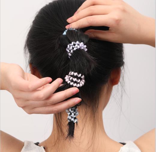 【两盒包邮】萝萝拉电话线发圈 | 随性百搭、可作时尚配饰、百变造型、闪亮颜值 商品图9