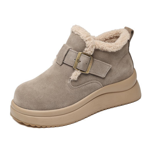 信诺妈妈棉鞋软底舒适加绒保暖勃肯鞋毛毛鞋雪地靴女2025冬季新款X5M126-188 商品图3