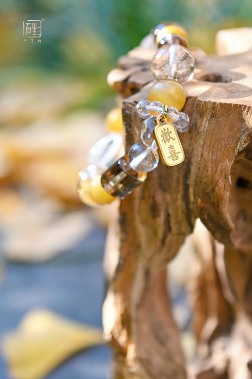 三生石美拉德色系 天然虎睛石白茶水晶能量手链 商品图4