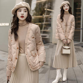 2025年冬季新款轻薄羽绒服小香风白鸭绒外套HJY23678