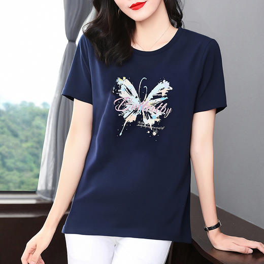 中长款短袖t恤女2025夏季新款大码女装宽松显瘦上衣纯棉半袖体恤 商品图2