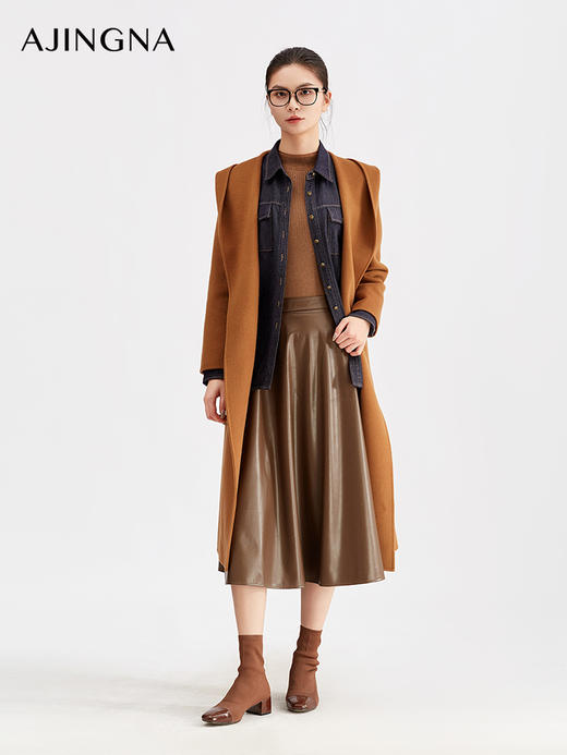 【商场同款】阿菁娜2025冬季新款新色长款慵懒大衣A30D211015 商品图5