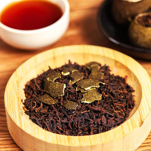 『新会柑普茶』新会生晒小青柑+勐海宫廷普洱熟茶，汤色红褐透亮，茶味柔润醇厚，柑香清幽绵长 商品图3