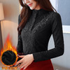 KQL 624T8053加绒加厚蕾丝打底衫韩版长袖保暖上衣 商品缩略图2