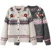 D112060立体钩花费尔岛针织开衫毛衣外套上衣女 商品缩略图0