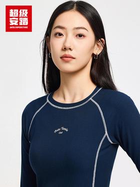超级安踏机能风长T丨运动长袖T恤女士秋季修身撞色套头衫162548401U