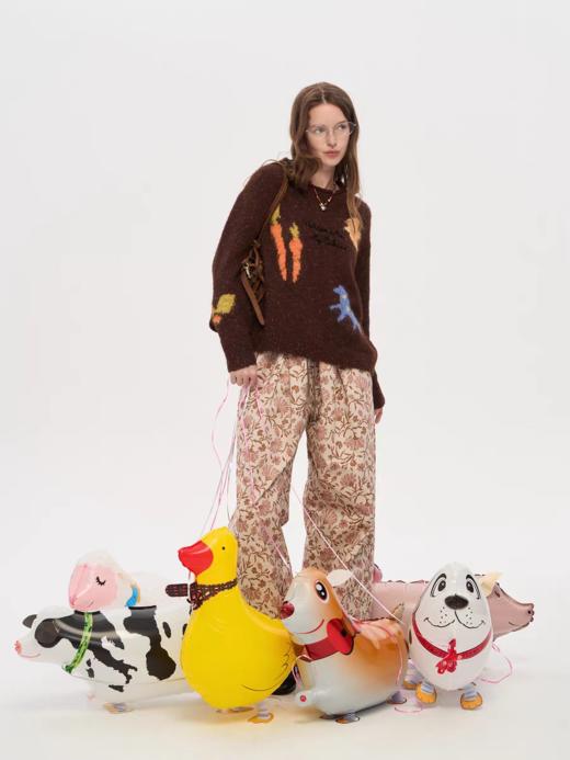 local tag/lt25awk24/波尔农场 温暖彩纱提花刺绣毛衣 商品图3