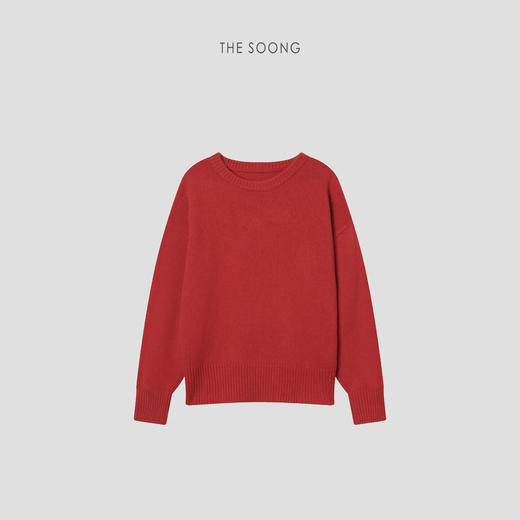 THESOONG云意 精织羊毛圆领宽松保暖毛衣HWMY8240 商品图2