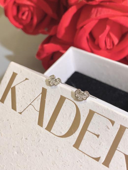 卡蒂罗KADER 流光吉祥锁耳钉 新中式925银闪锆满铺平安锁吉祥如意睡觉免摘养耳洞耳饰 精致小巧可爱 商品图6