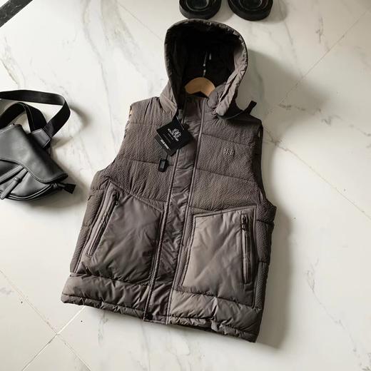 D112011户外休闲肌理感防撕裂多色情侣系列连帽棉马甲 商品图5